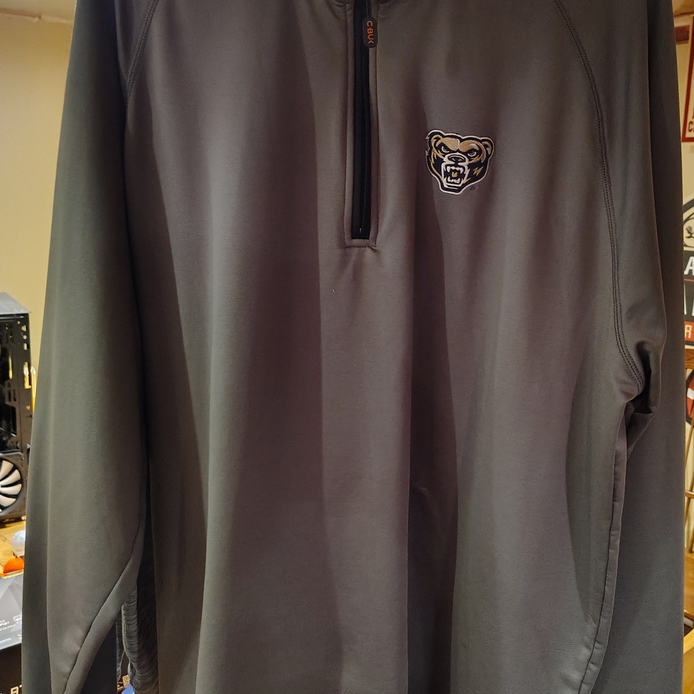 Oakland University Cutter & Buck Men's Black Quarter-Zip Jacket
